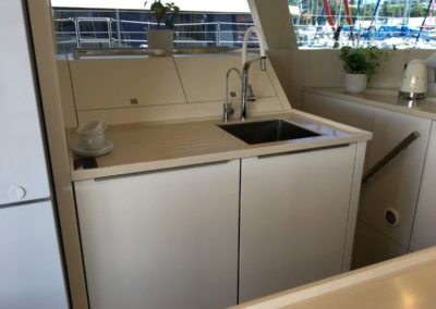 Sunreef 50 indoor catamaran kitchen